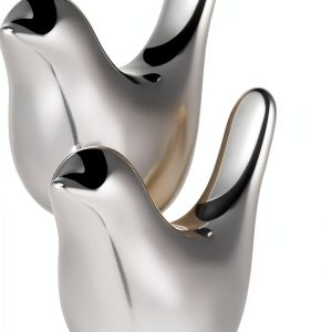 Jojofuny Toilet Bolt Covers ABS Silver Bird Design-0