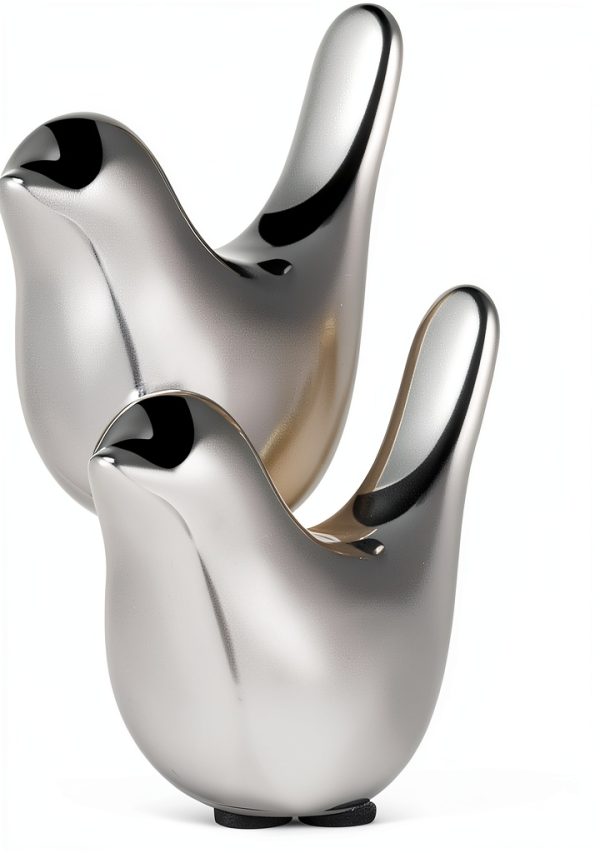 Jojofuny Toilet Bolt Covers ABS Silver Bird Design-0