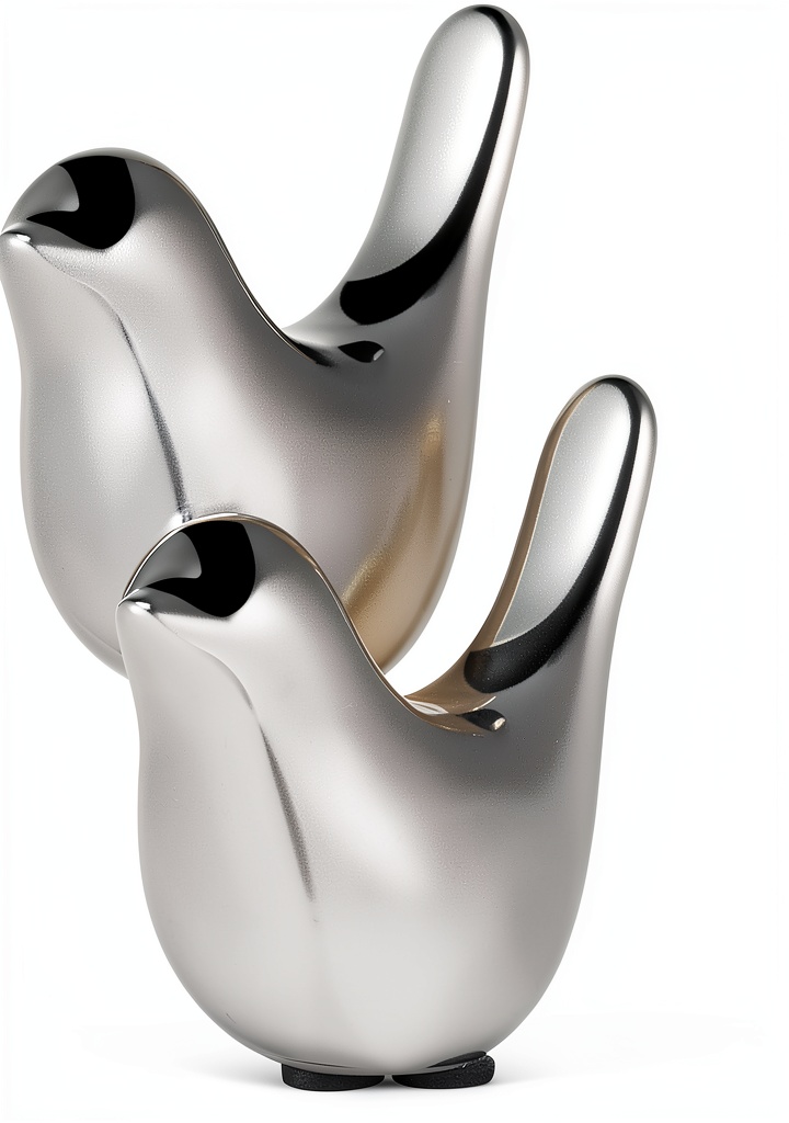 Jojofuny silver bird toilet bolt covers installed on a modern toilet