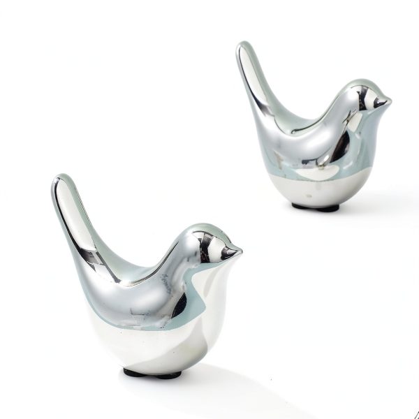 Jojofuny Toilet Bolt Covers ABS Silver Bird Design-2
