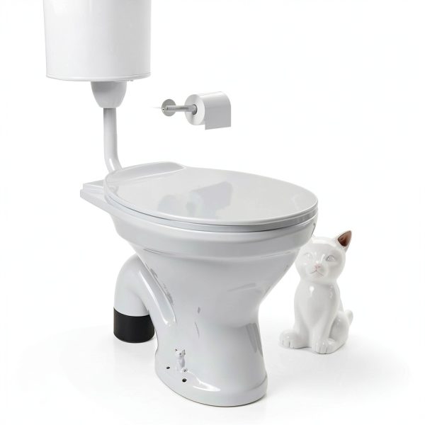 Yolev Cat Toilet Caps Ceramic White Decorative Covers-3