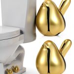 Quilax Gold Ceramic Toilet Bolt Covers Decorative Bird-0