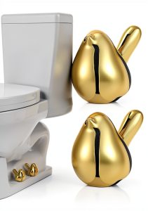 Quilax Gold Ceramic Toilet Bolt Covers Decorative Bird-0