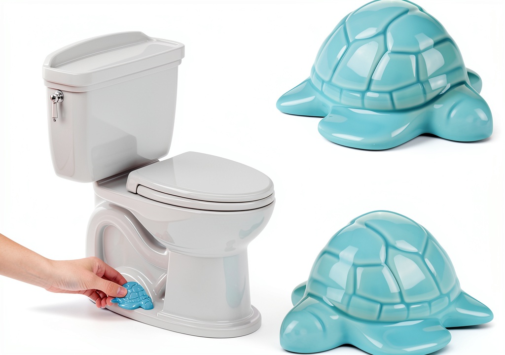 ETARTJMHNB ceramic toilet bolt covers installed on a standard toilet