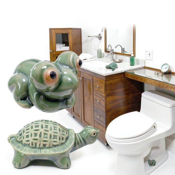 LJZP Toilet Bolt Caps Ceramic Frog Turtle Design-2