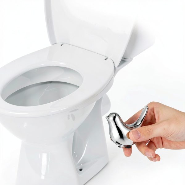 Jojofuny Toilet Bolt Covers ABS Silver Bird Design-1