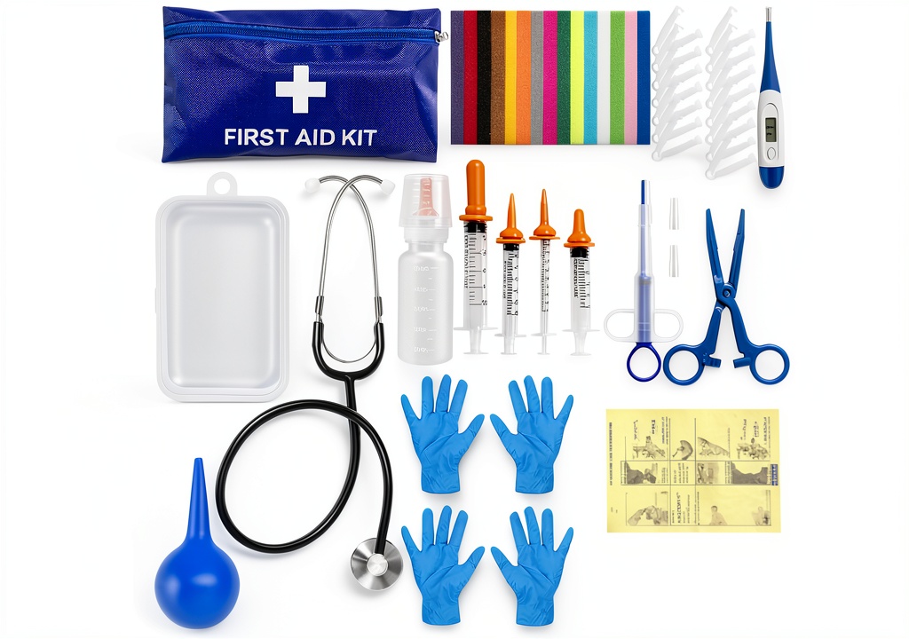 Huimpet Whelping Kit components laid out on a clean surface