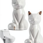Yolev Cat Toilet Caps Ceramic White Decorative Covers-0