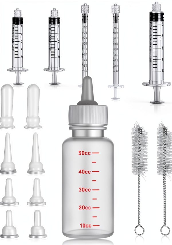 Sadnyy Pet Nursing Bottle Kit Silicone Nipples 4 Sizes-0