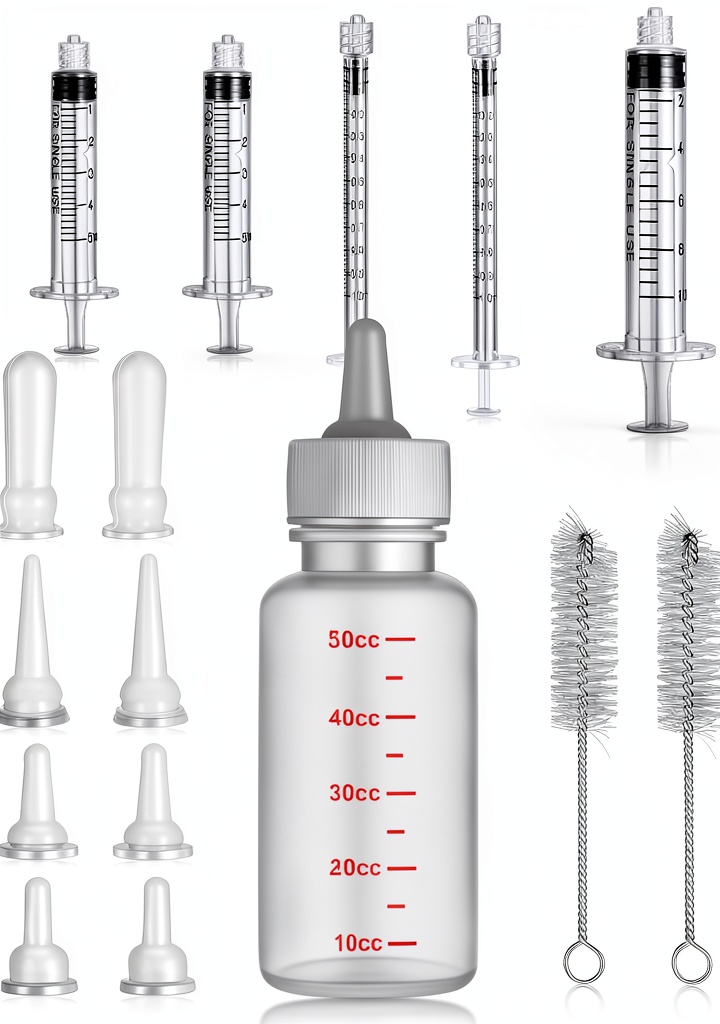 Sadnyy pet nursing bottle kit with multiple nipple sizes