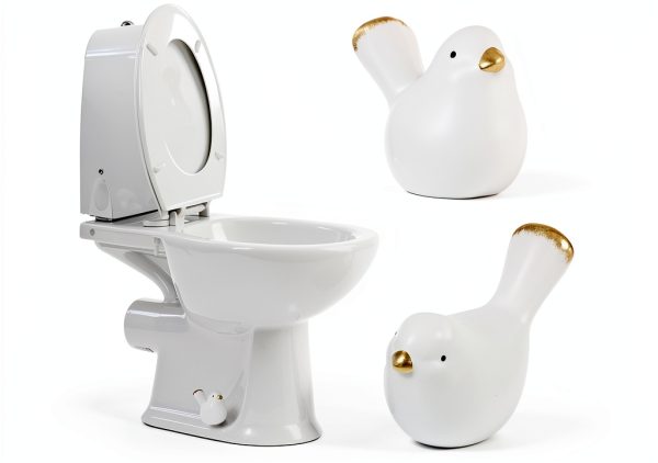 Bird Toilet Bolt Covers Exircy Ceramic White-0