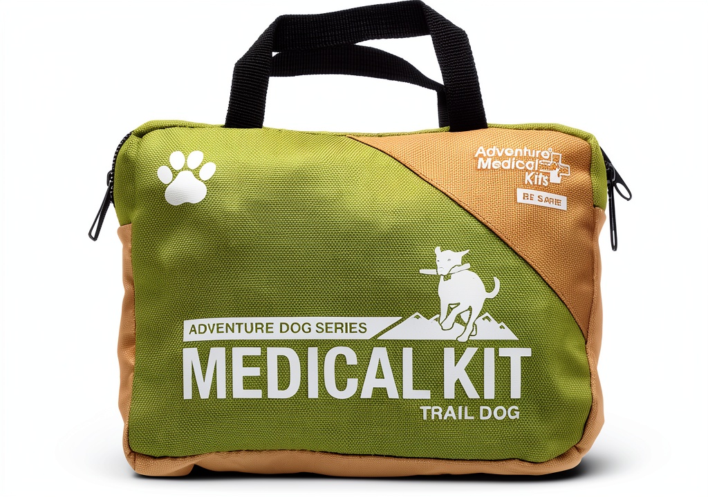Dog first aid kit being used on a hiking trail