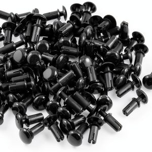 uxcell 100 Pcs Black Nylon 4.0mm Bottom Dia Push Clips Rivets Fasteners R4080-0