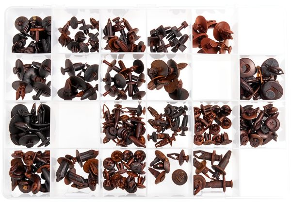 Nylon Push/Screw Rivet Assortment (Dorman 030-728) 20 SKU/220 Pc. Tech Tray-2