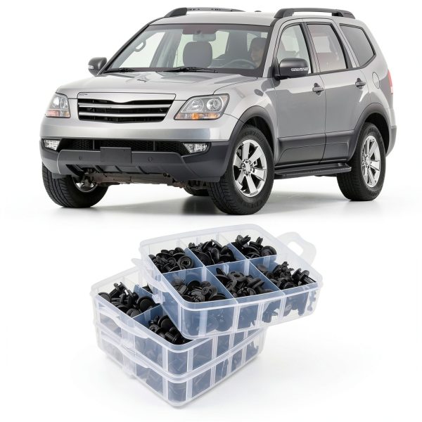 620pcs Car s, Auto Rivets Push Pin Set, 16 Size Assortment fo Door Trim Bumper Moulding, Black Pla Retainer s Compatible with-8