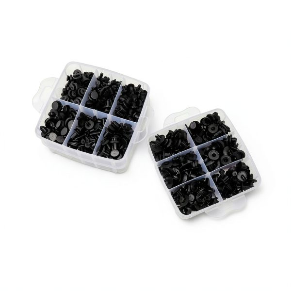 620pcs Car s, Auto Rivets Push Pin Set, 16 Size Assortment fo Door Trim Bumper Moulding, Black Pla Retainer s Compatible with-5