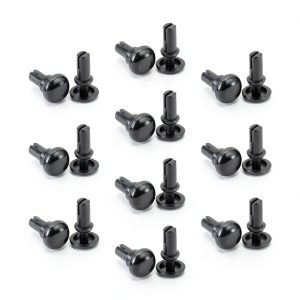 Aicosineg 100pcs R3065 Nylon Push Rivets 0.25" Black for PCB Panel-0
