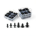 620pcs Car s, Auto Rivets Push Pin Set, 16 Size Assortment fo Door Trim Bumper Moulding, Black Pla Retainer s Compatible with-0