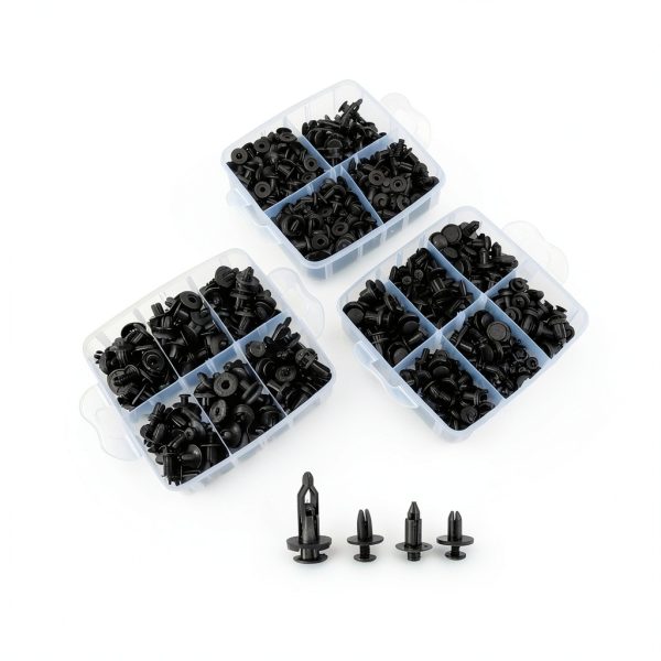 620pcs Car s, Auto Rivets Push Pin Set, 16 Size Assortment fo Door Trim Bumper Moulding, Black Pla Retainer s Compatible with-7