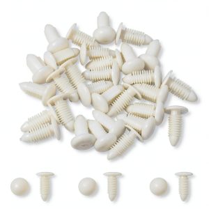 30Pcs White Plastic Rivets Splash Guard Fastener Push Type Clips 7.5 x-0